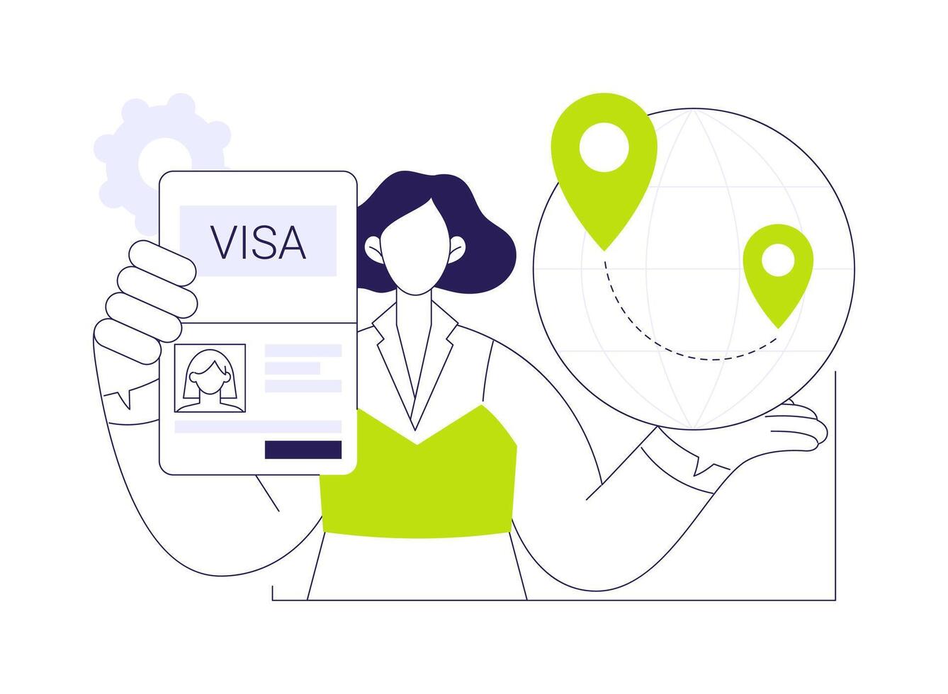 Get a new visa abstract concept illustration. vector