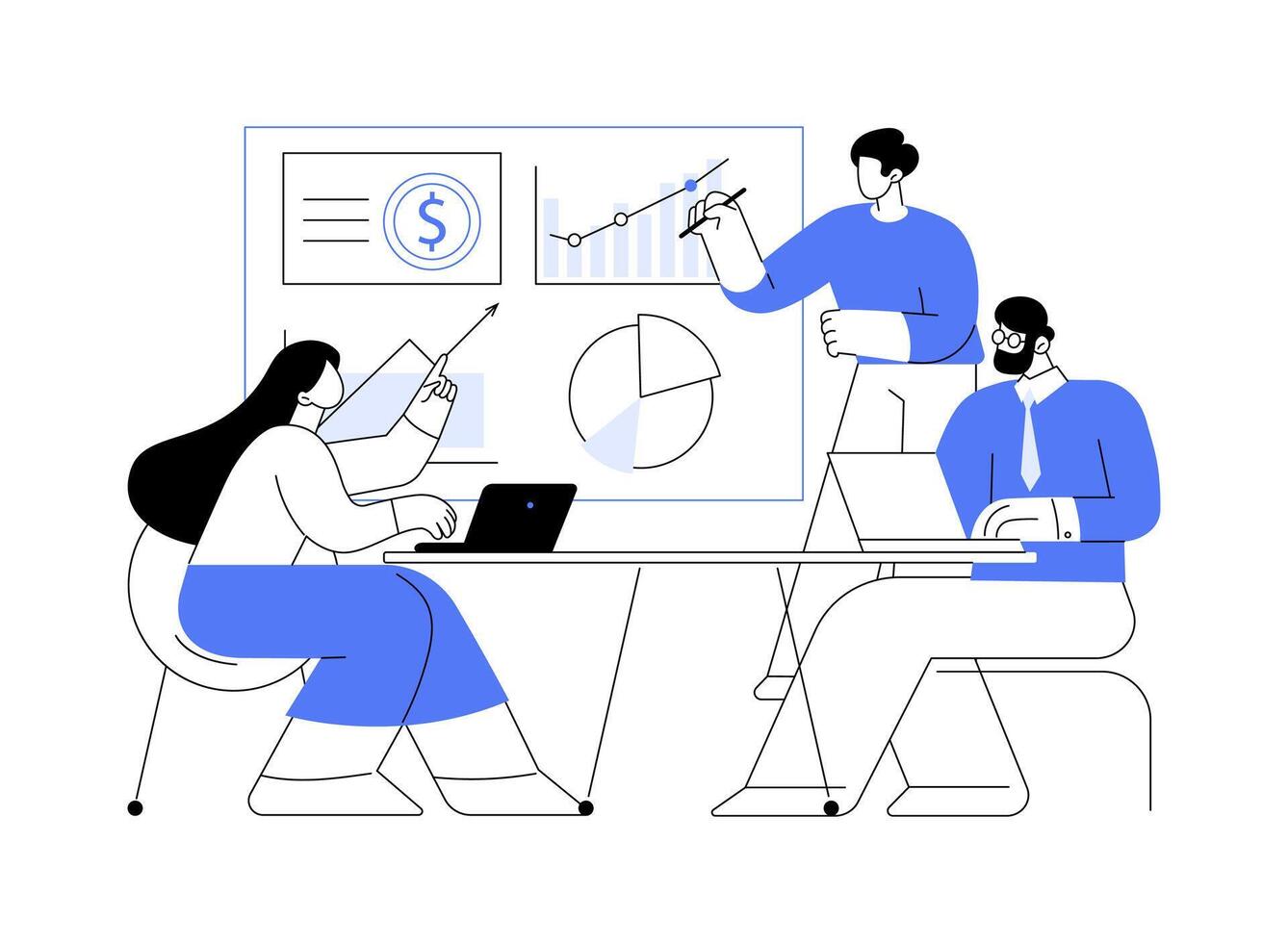 Online marketing analytics isolated cartoon illustrations. vector