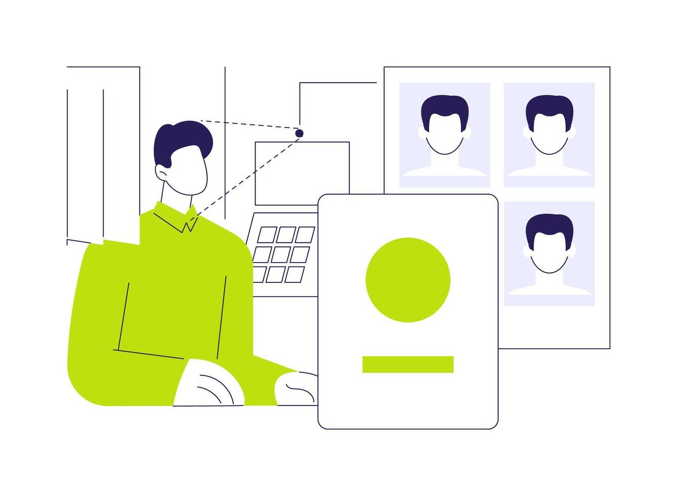 Make photo for documents abstract concept illustration. vector