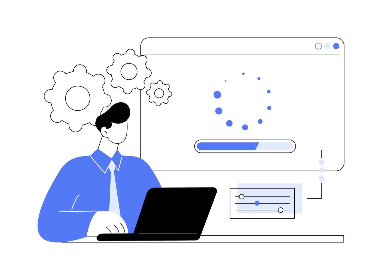 Software installation isolated cartoon illustrations. vector