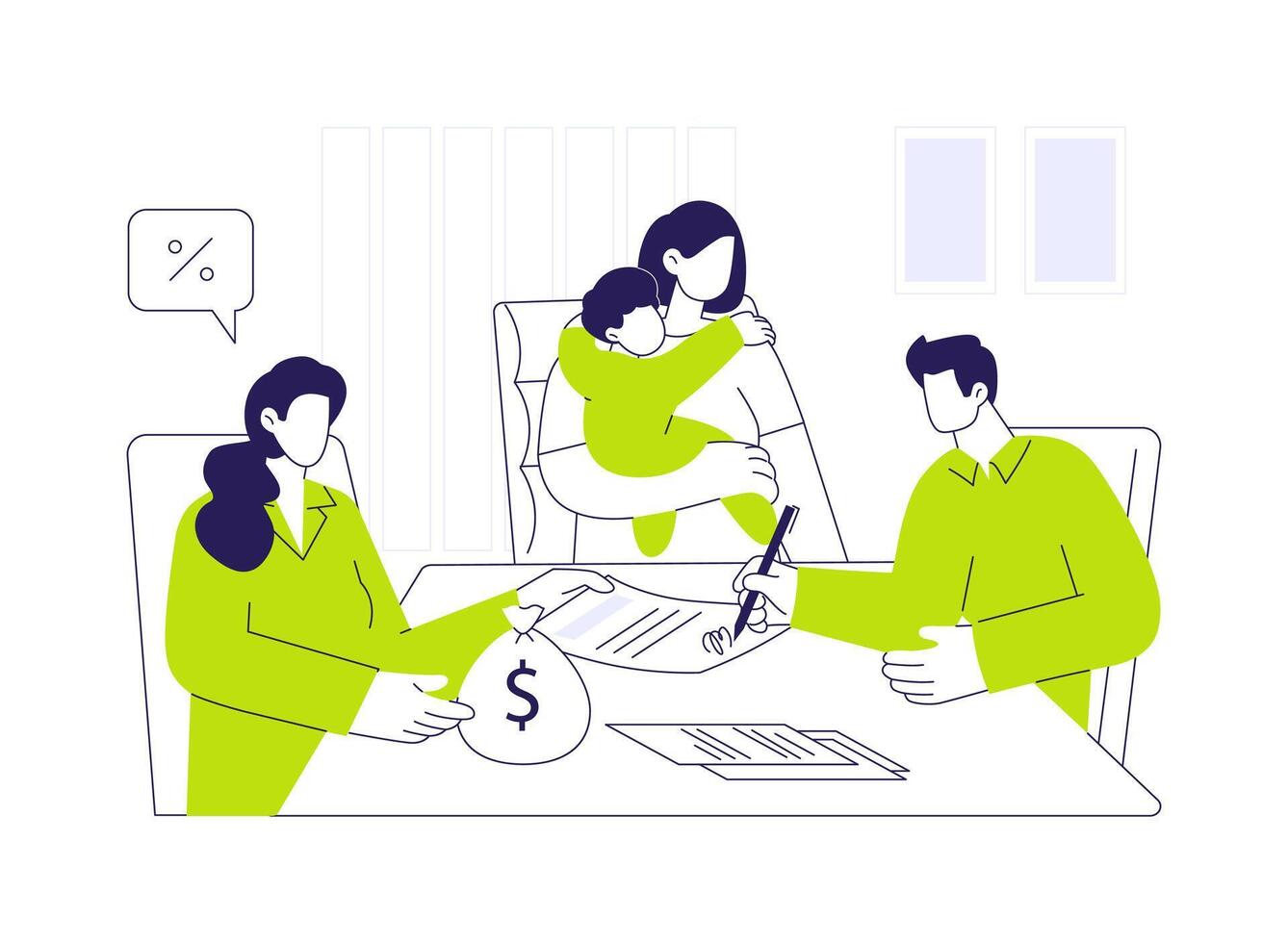 Soft loan abstract concept illustration. vector