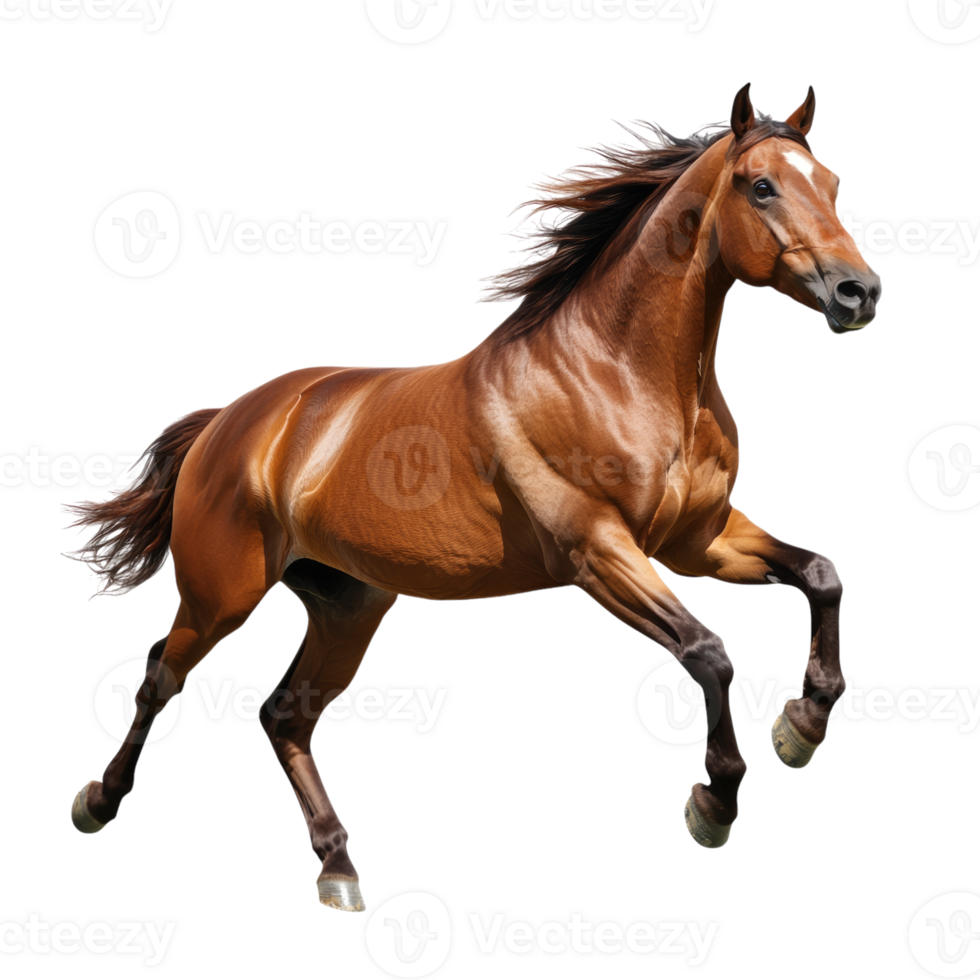 Beautiful horse running on a transparent background, png