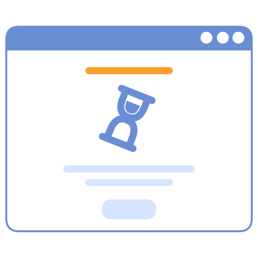 loading User Interface with Hourglass illustration png