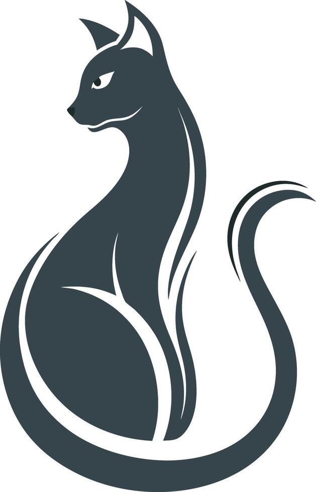 a black cat is sitting on a white background vector