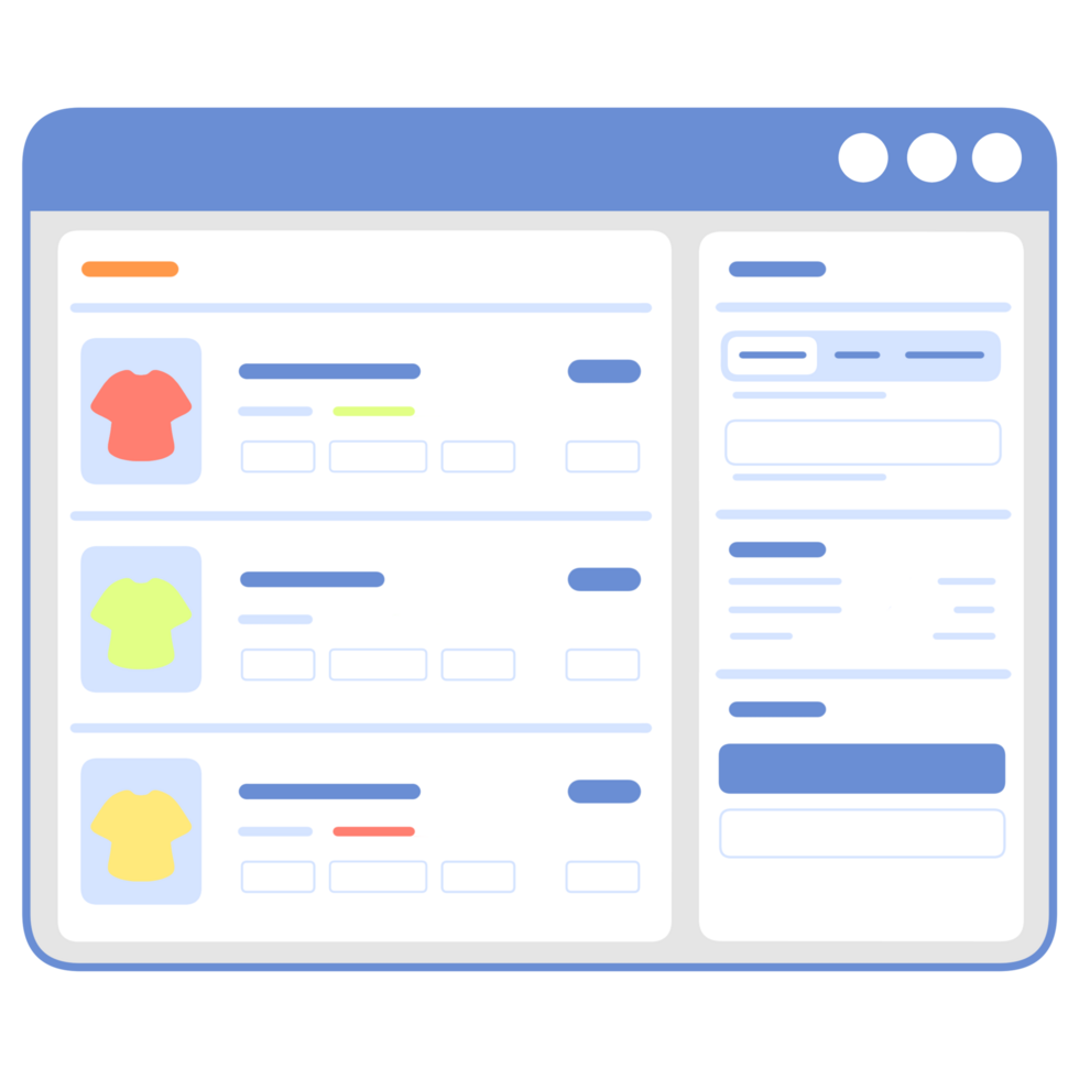 online shop User Interface illustration for apparel png