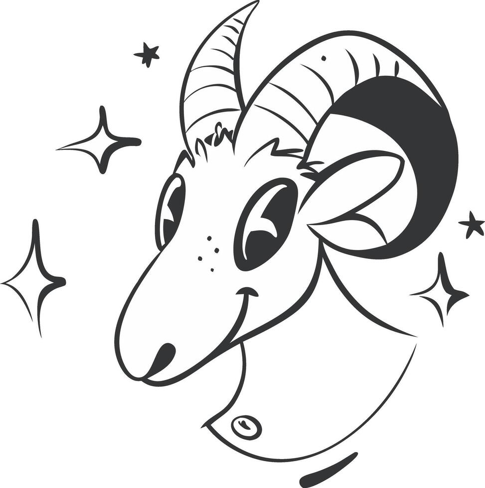 a goat with stars on its head vector