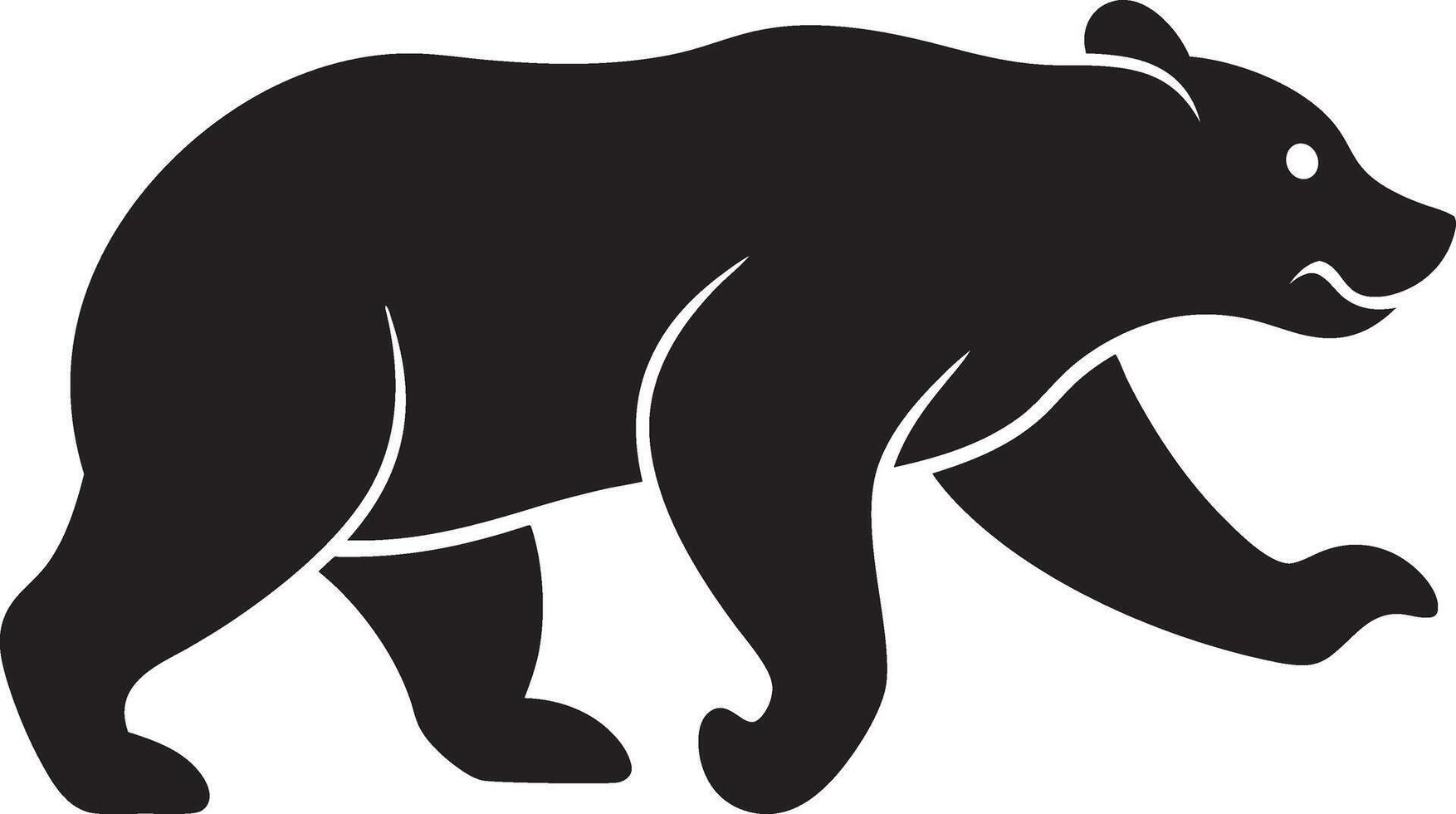 a black bear silhouette on a white background vector