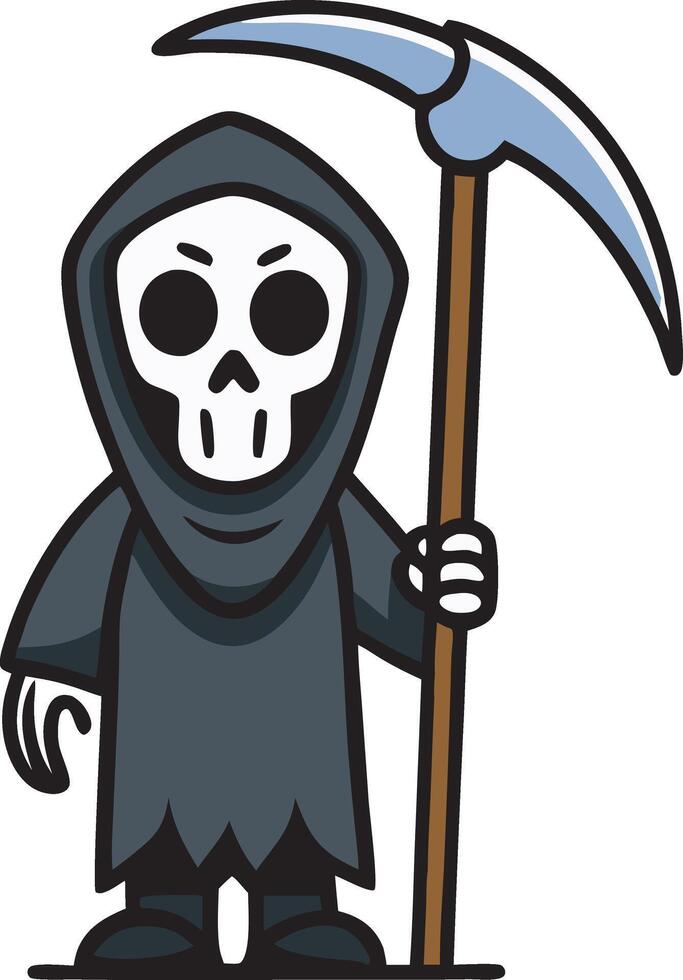 cartoon grim reaper holding a scythe vector