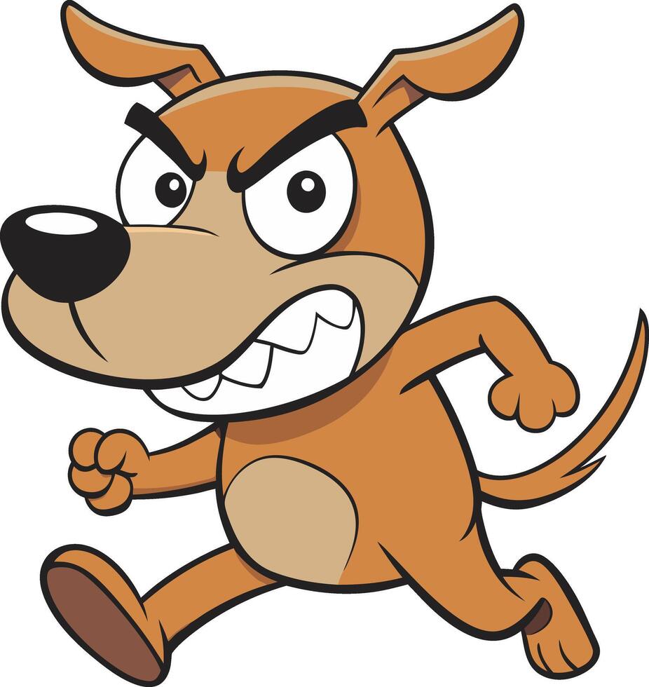 angry dog cartoon illustration vector