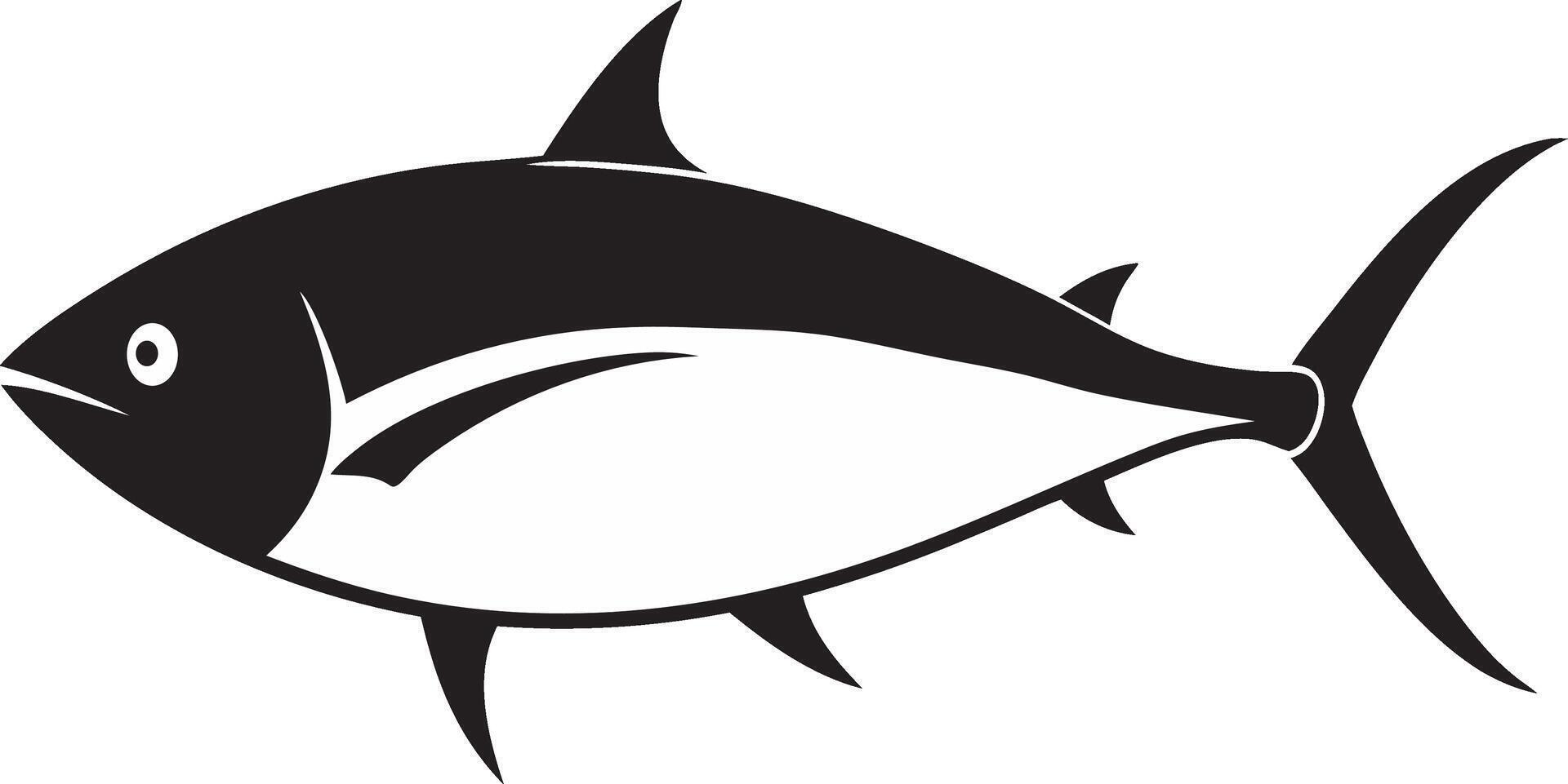 a black and white illustration of a tuna fish vector