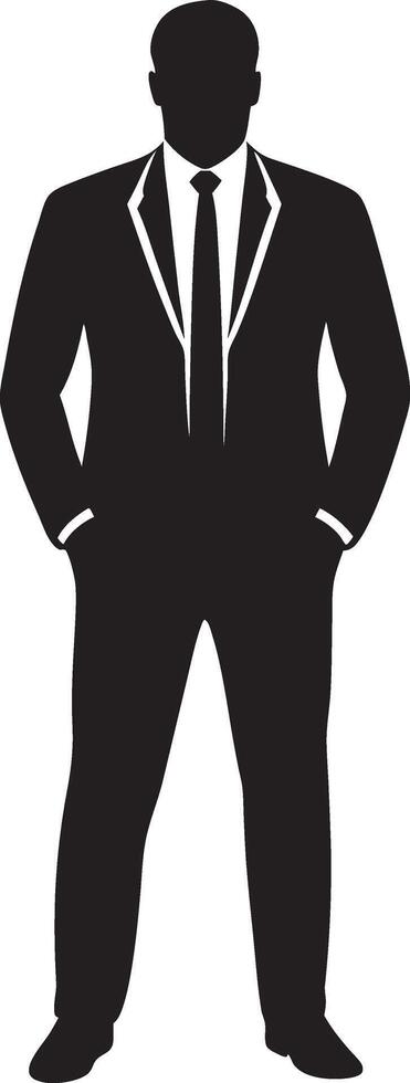 silhouette of a man in a suit and tie vector
