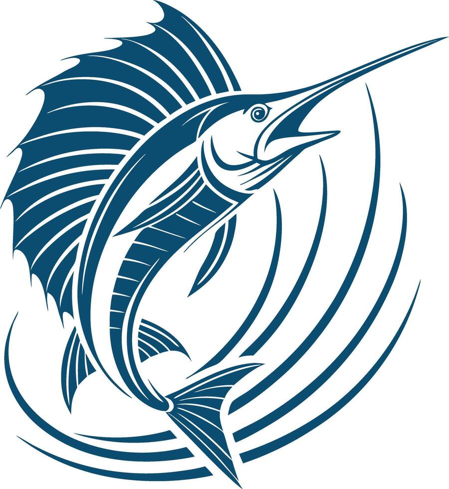 sailfish fish logo illustration vector