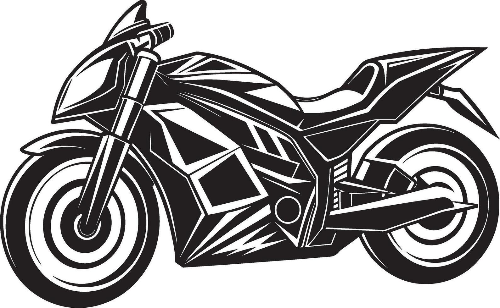 a black and white illustration of a motorcycle vector