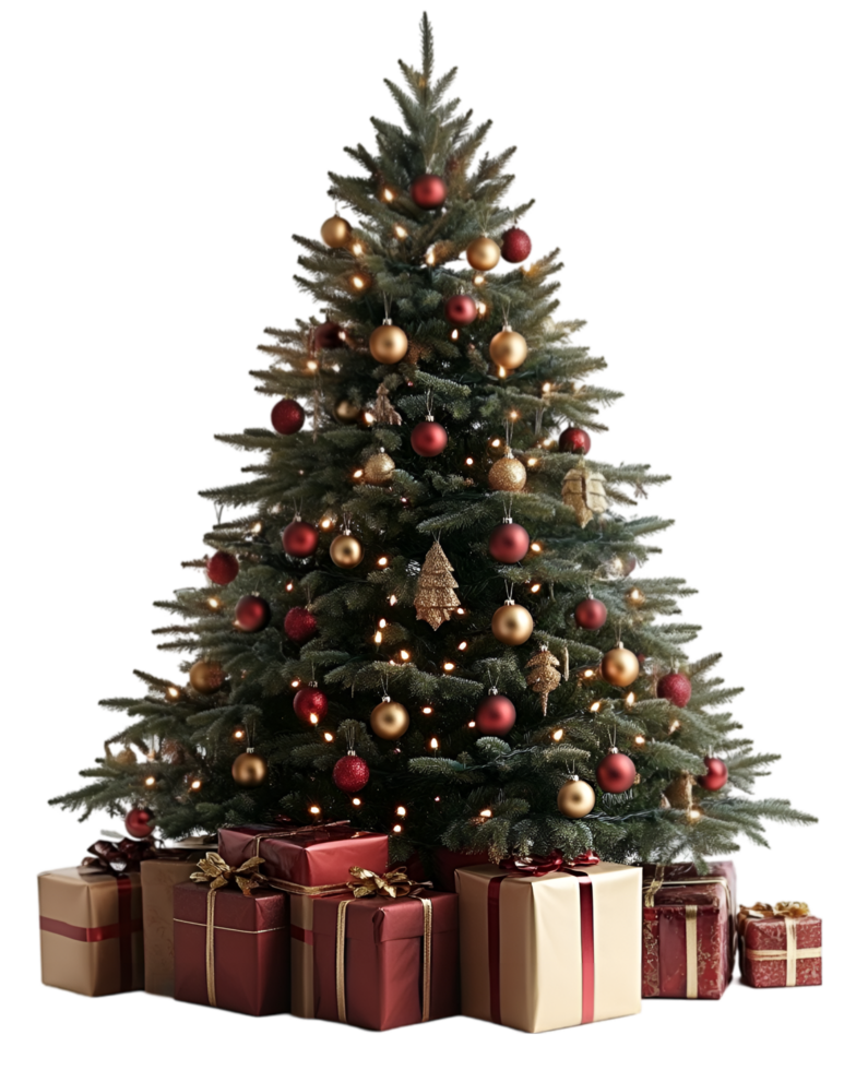 A christmas tree with presents on it png