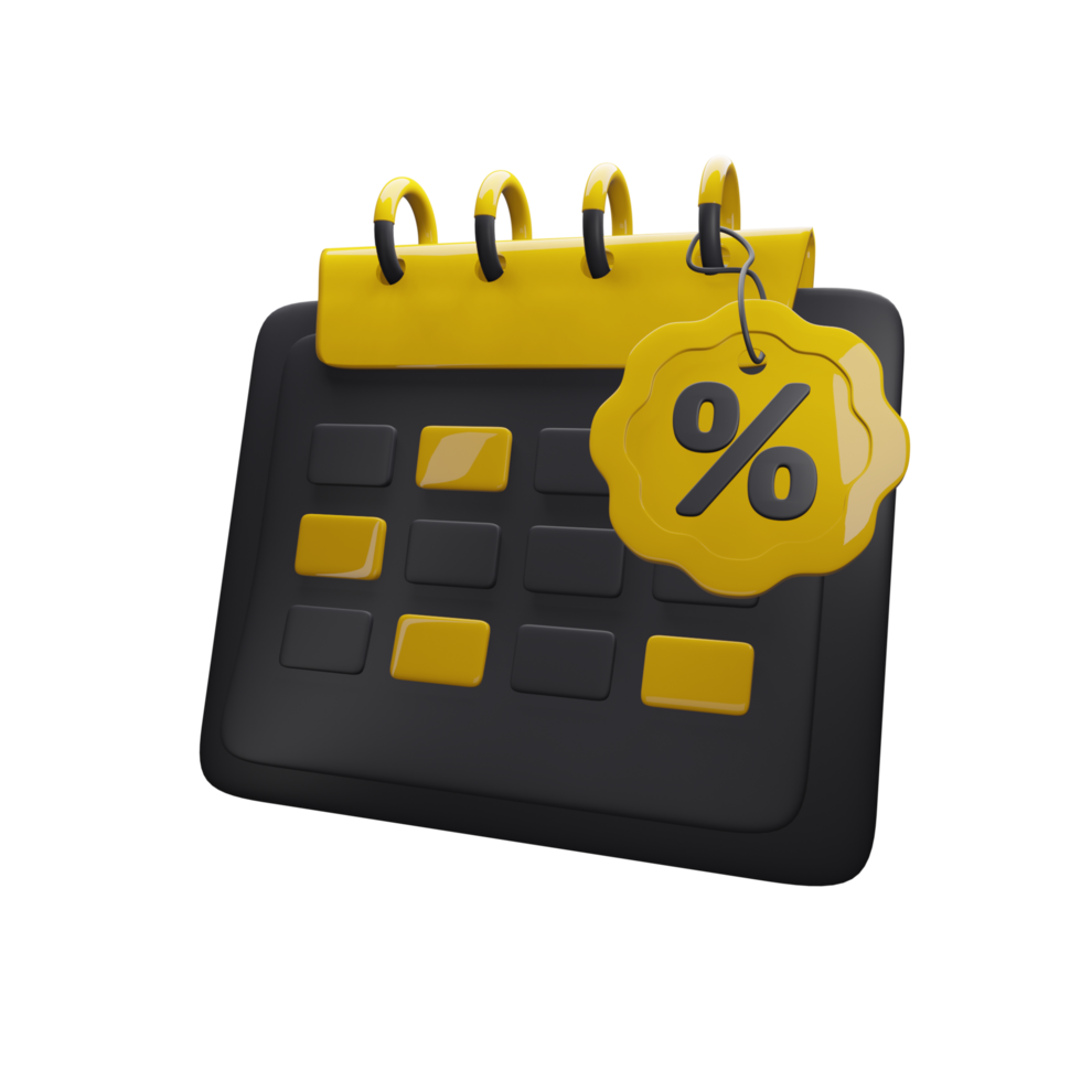 Calendar Discount 3D Icon png