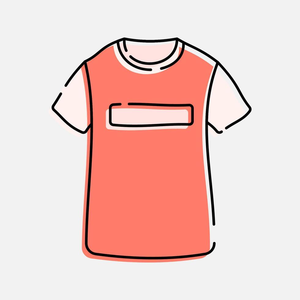 T shirt Doodle Icon Illustration, soft colour palette in Hand drawn style. Perfect for promoting holiday sales and shopping events. vector