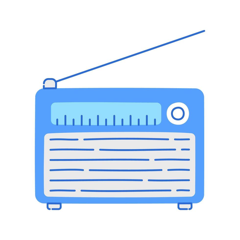 Radio Broadcast Ad Icon Doodle Illustration, soft colour palette in Hand drawn style. Perfect for marketing, branding, or advertising projects. vector