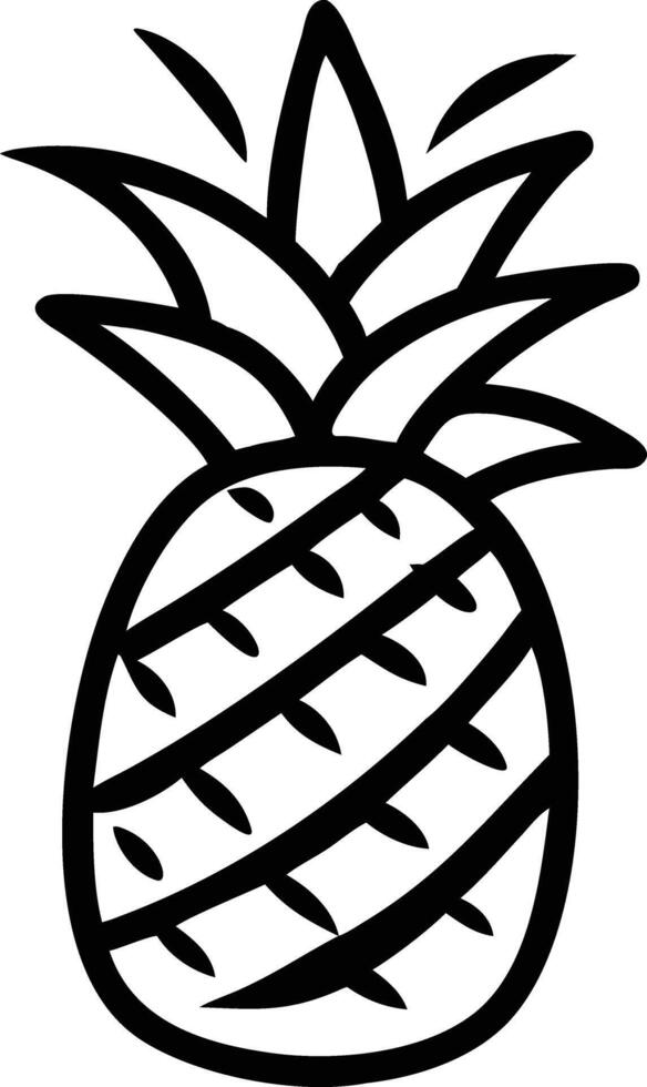 Line art of Pineapple for coloring pages vector