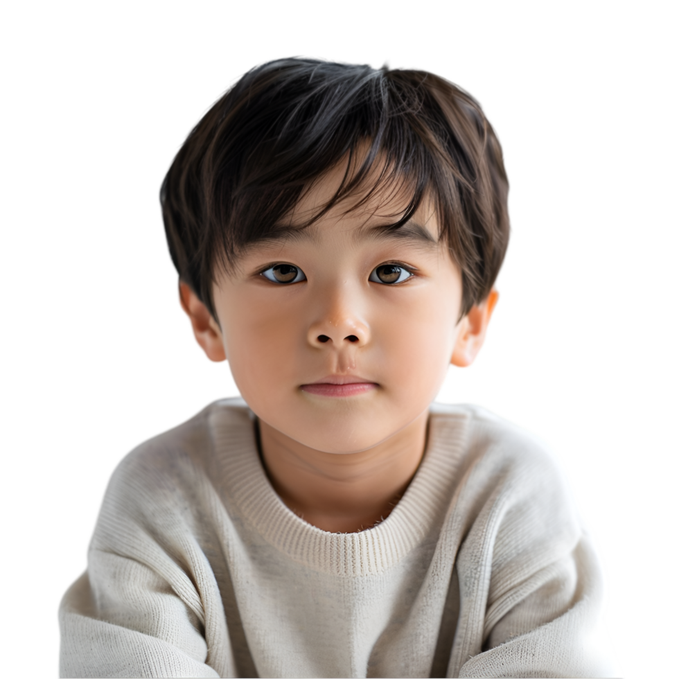 A young boy in a sweater sitting down png