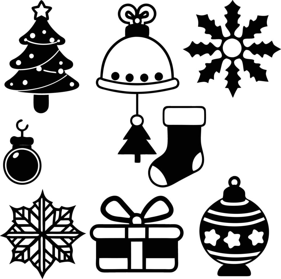 Set of Christmas icons vector