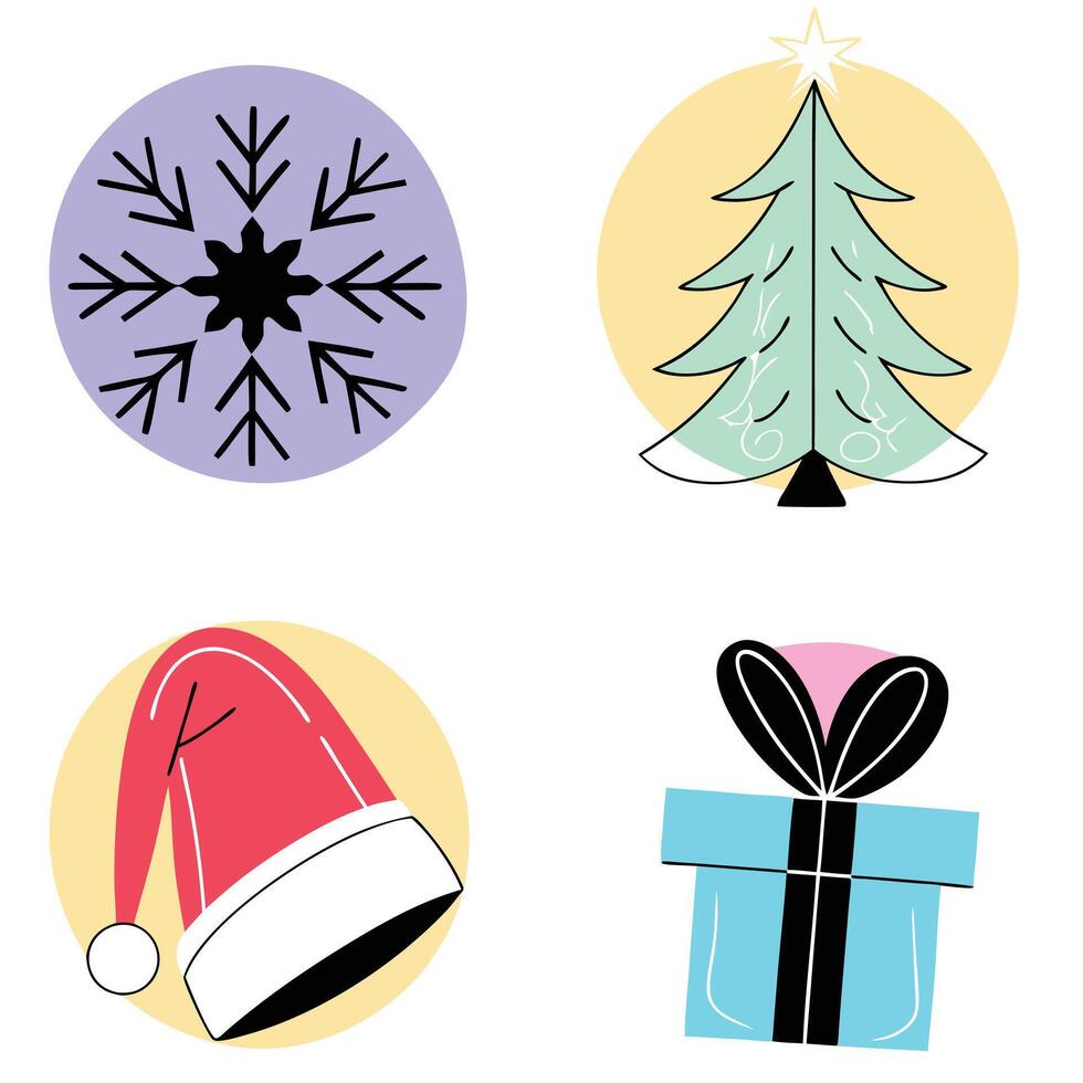 Illustration of Christmas icons vector