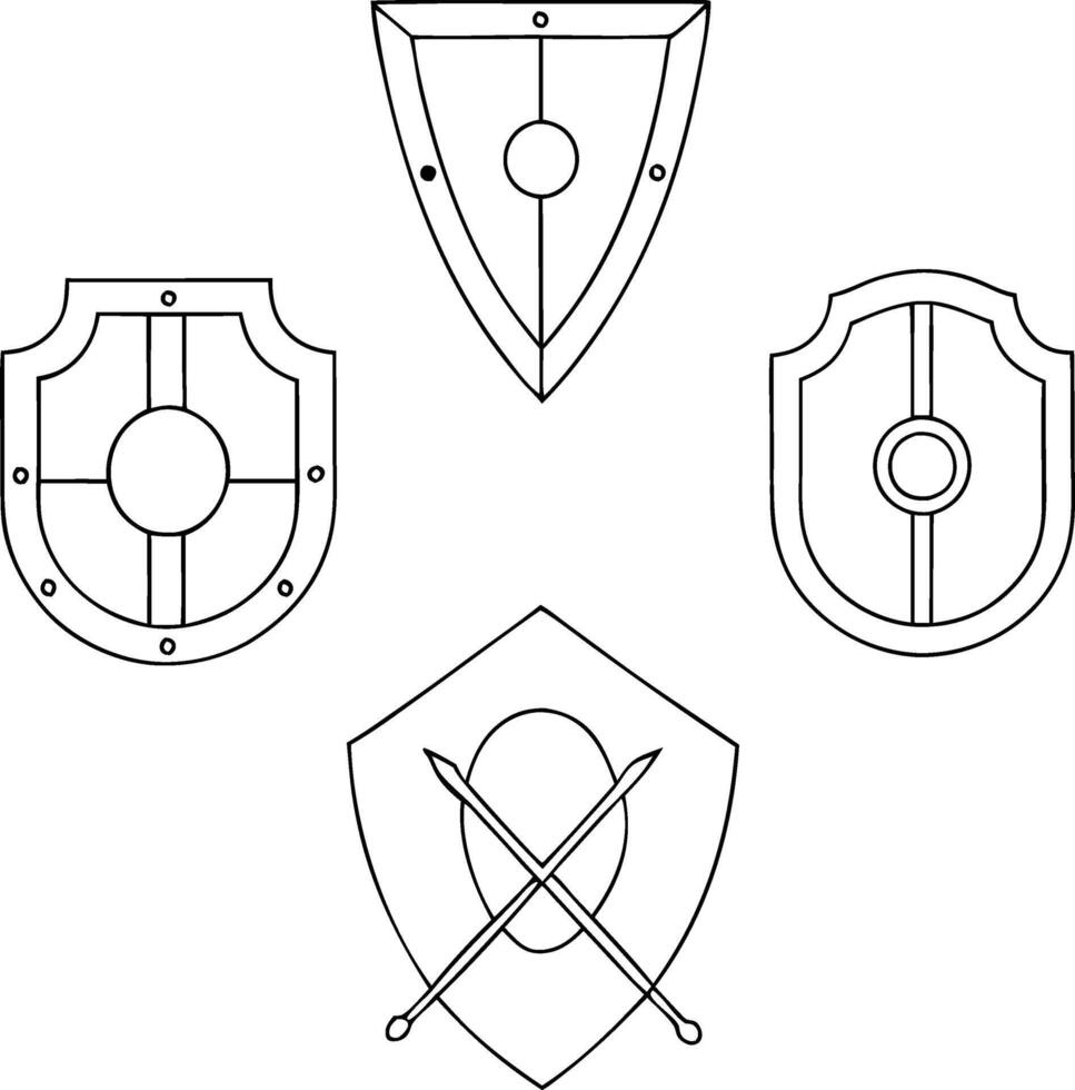 Shields and swords vector