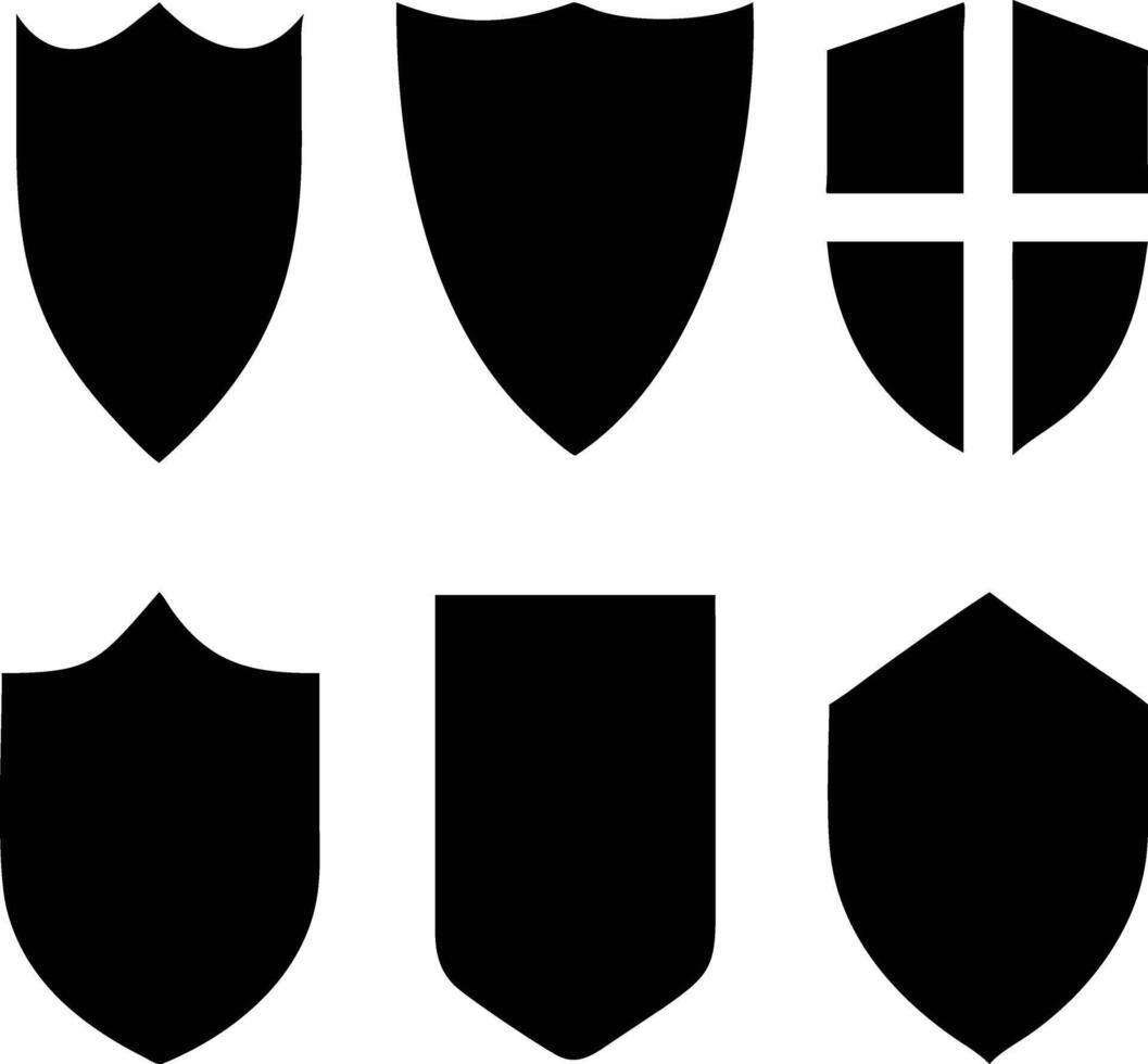 Shields icons set vector