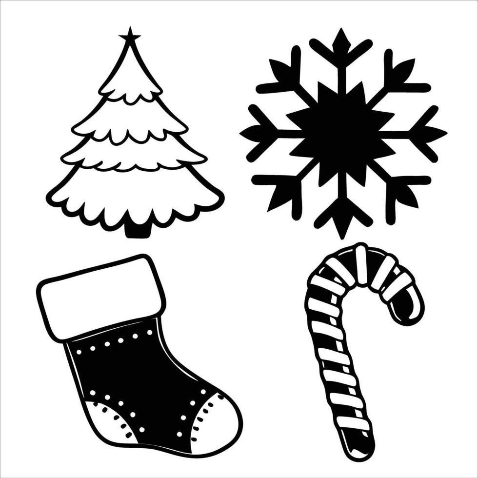 Christmas stamp set vector