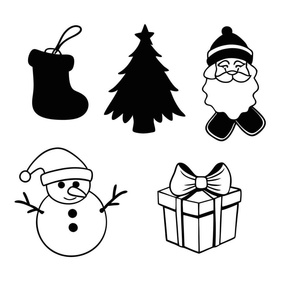 Christmas elements icons set vector