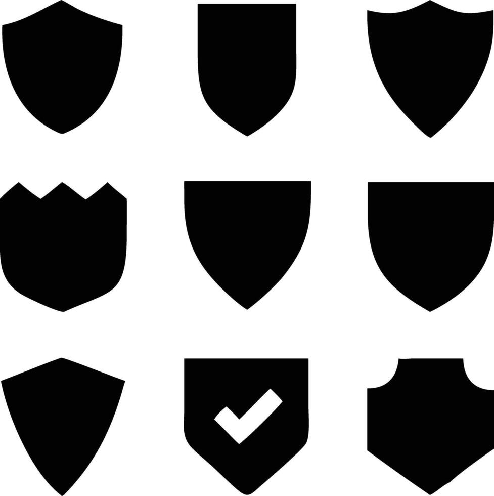 Shield icon set vector