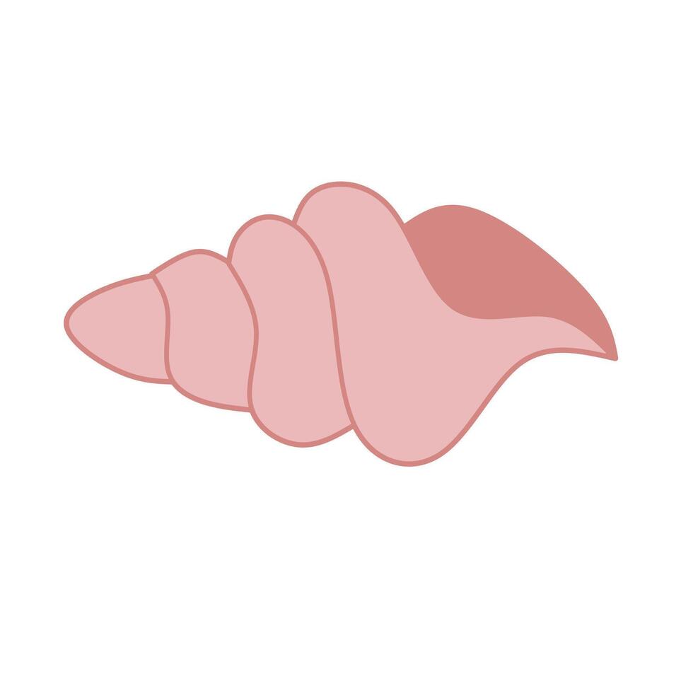 Cute pink sea shell illustration vector