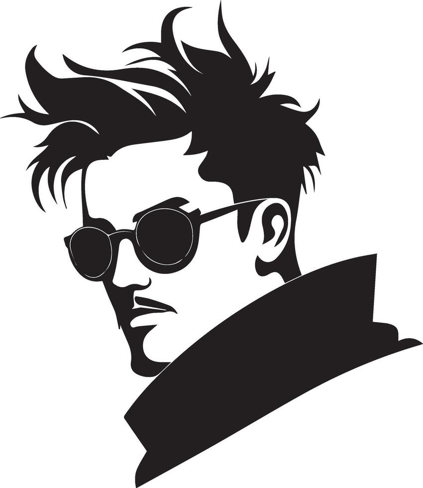 Person face icon silhouette graphic vector