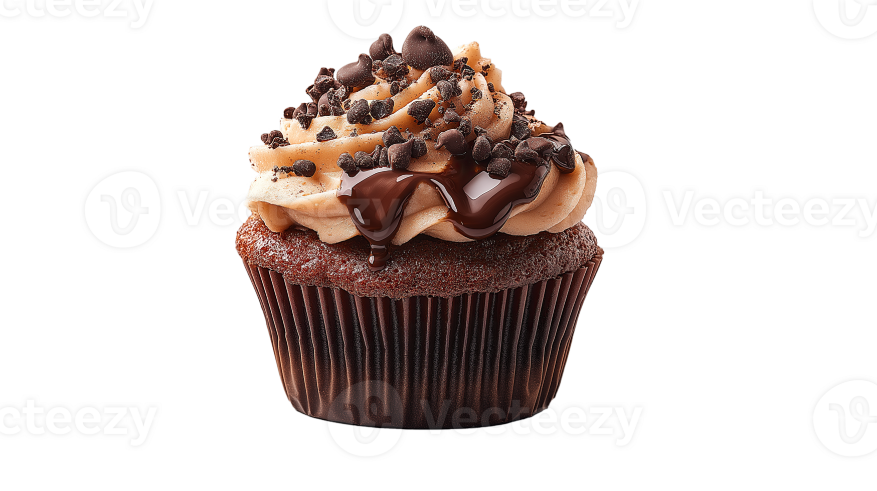 cupcake with chocolate isolated on transparent background png