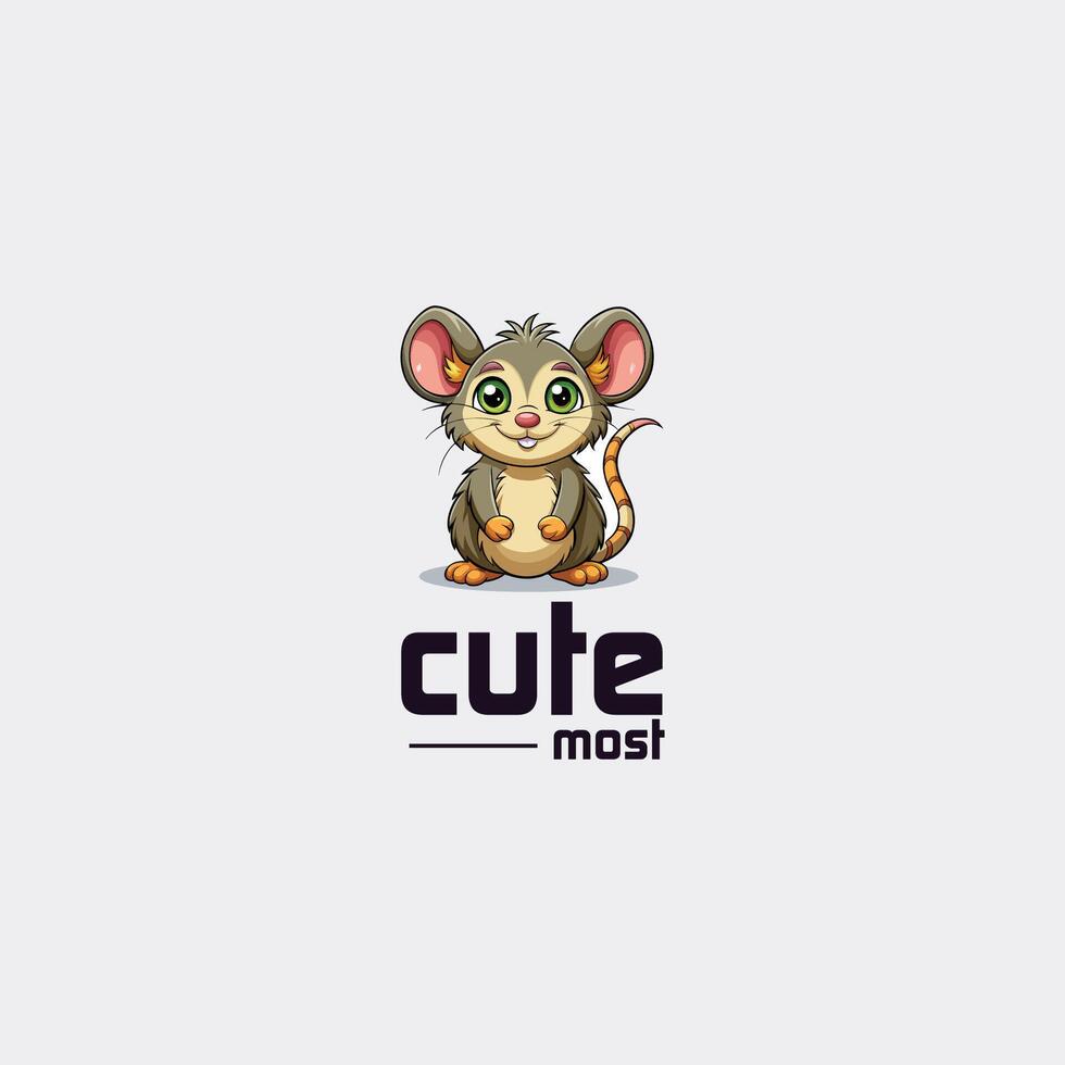 a cute mouse logo with the word cute mouse vector