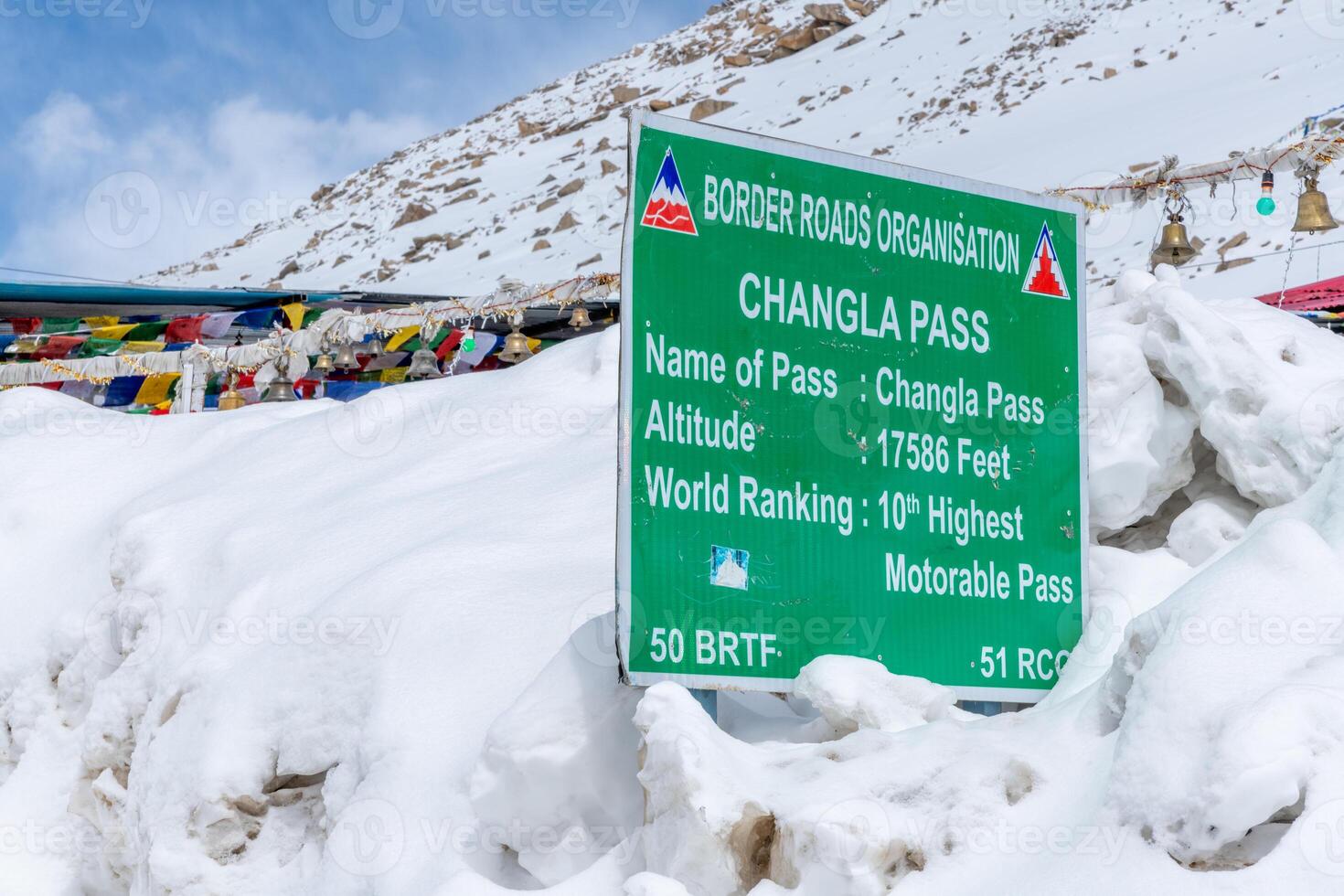 Changla summit at 17,688 feet in the Indian Himalayan Mountains photo