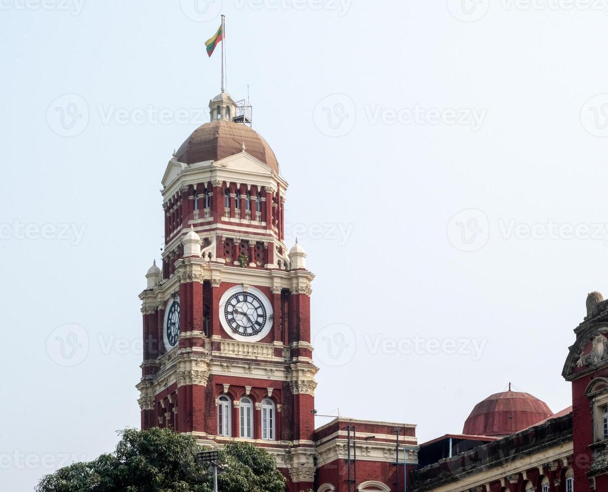 Historic courthouse in downtown Yangon Myanmar photo