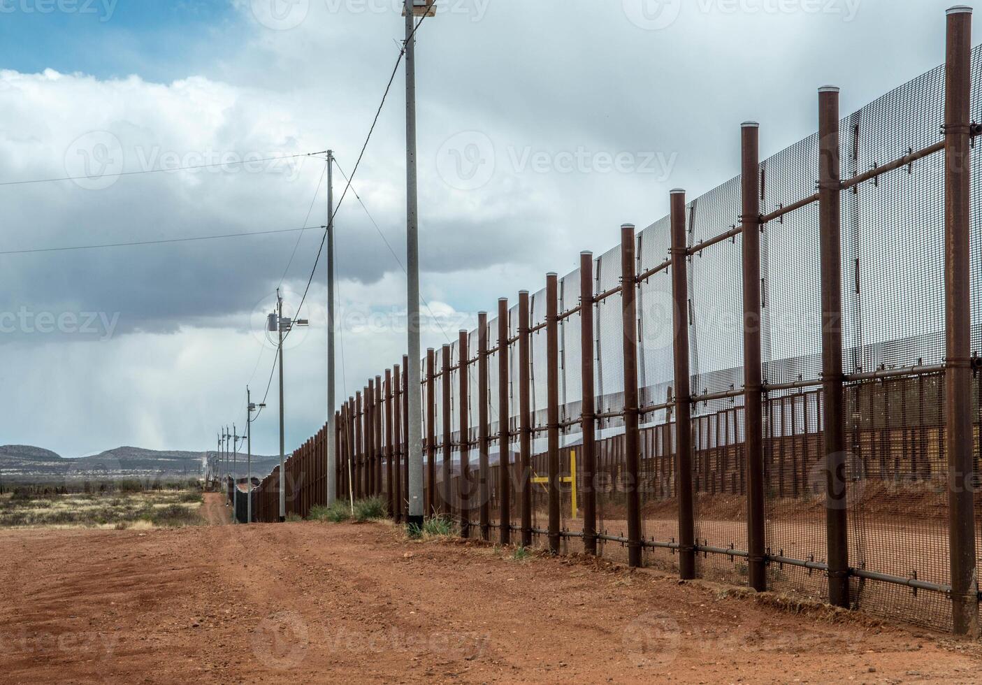 Tall border wall near Naco Arizona photo
