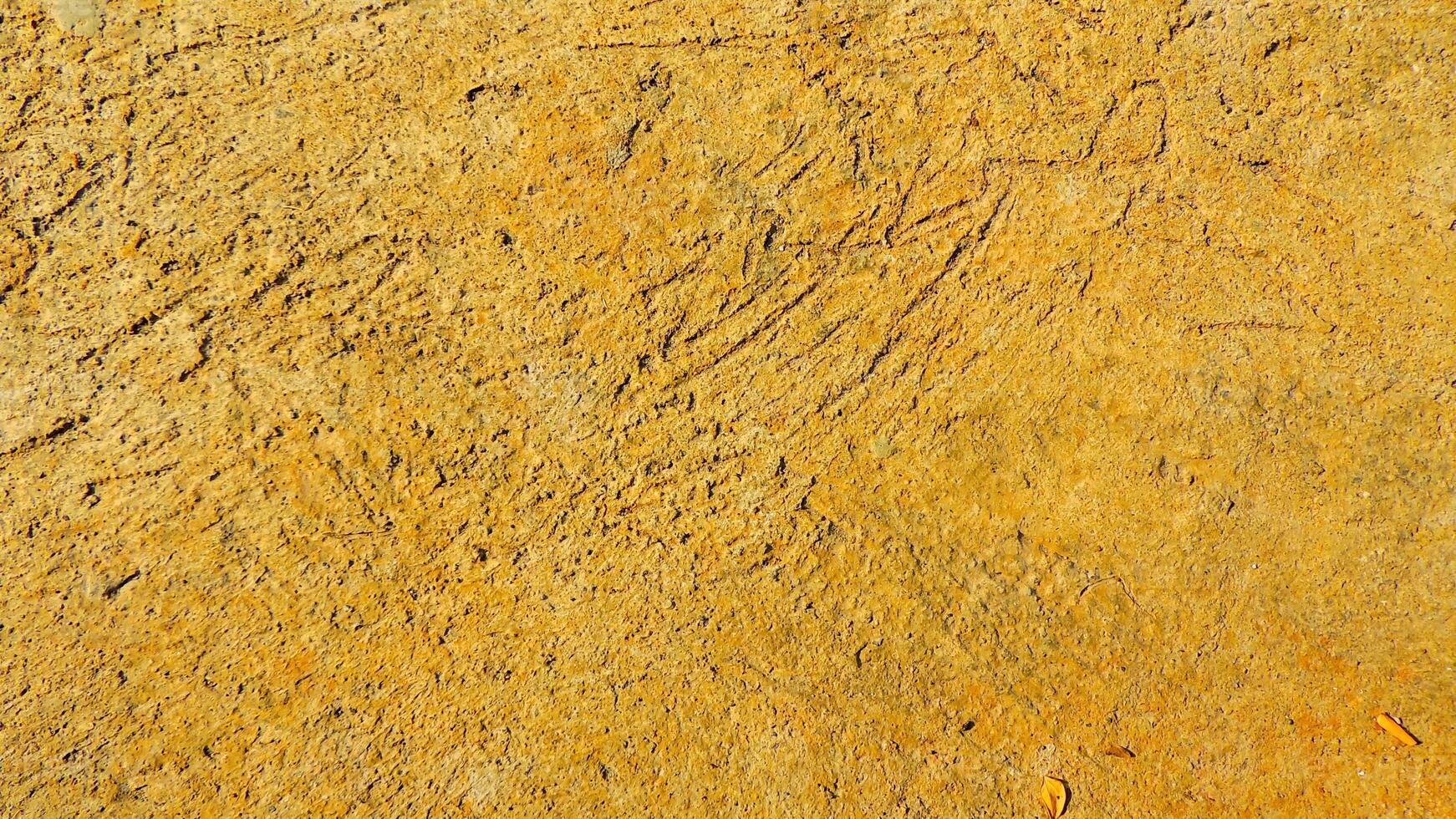 A close up of a yellow wall with some paint photo