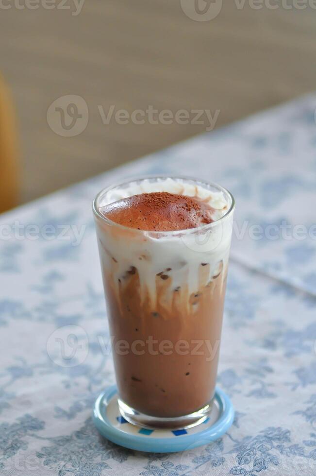 cocoa or iced chocolate, iced cocoa and bakery photo