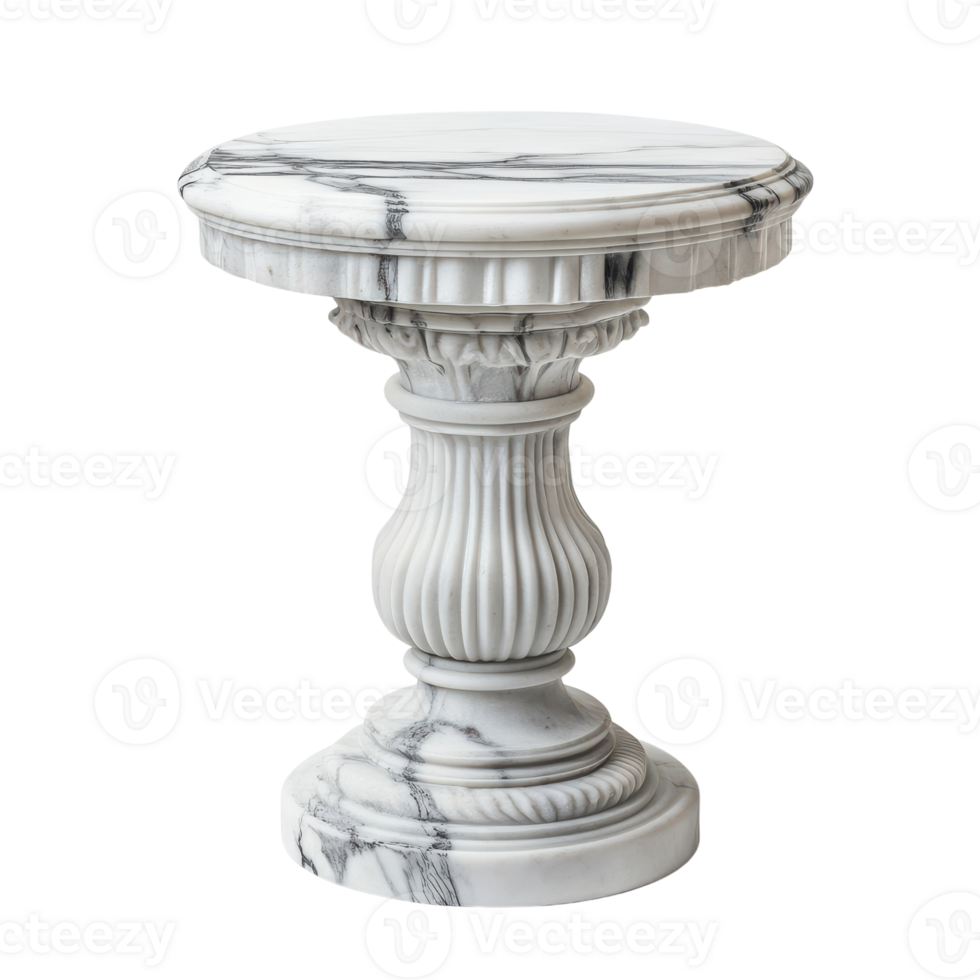 Elegant White and Marble Luxury Classic Pedestal Isolated for Interior Design and Home Decor Inspiration Transparent background png