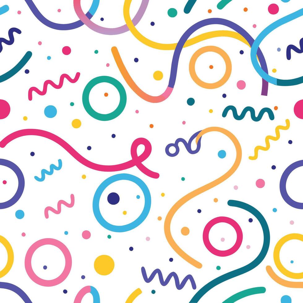 seamless pattern with colorful shapes and lines vector