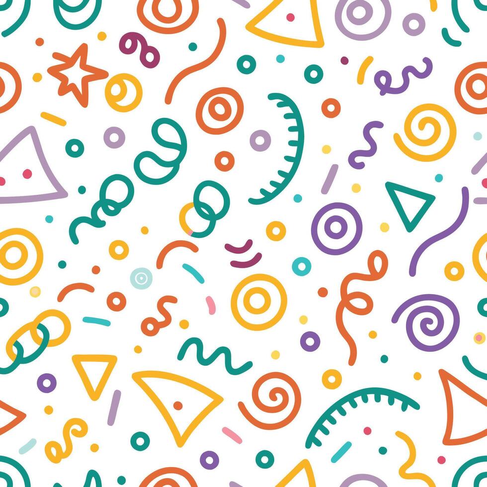 seamless pattern with colorful shapes and lines vector