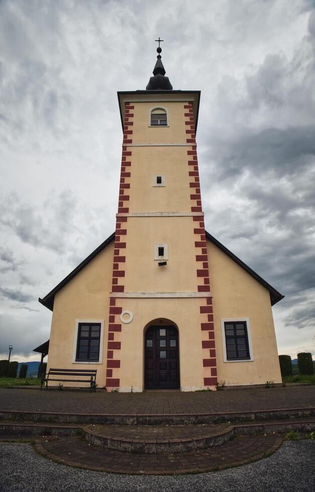 Church Sv. Antuna Padovanskog, chapel on the hill near Zabok, Croatia, county Hrvatsko zagorje, buildings and architecture background photo
