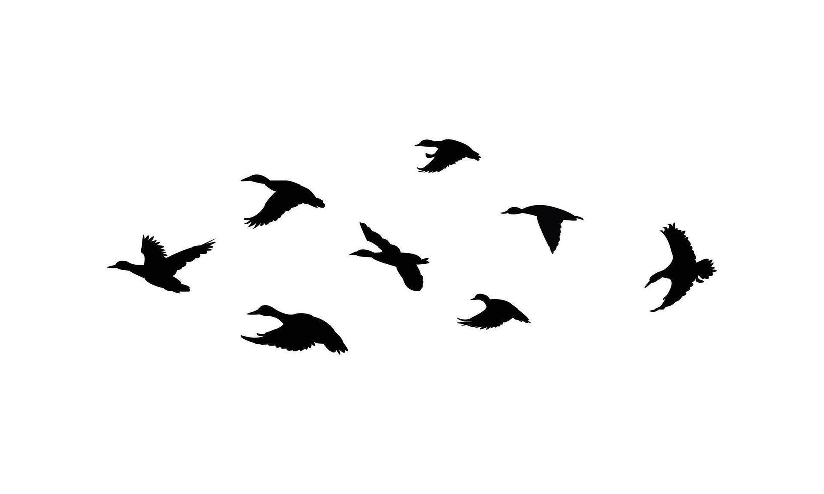 Ducks Are Flying Silhouette Design vector