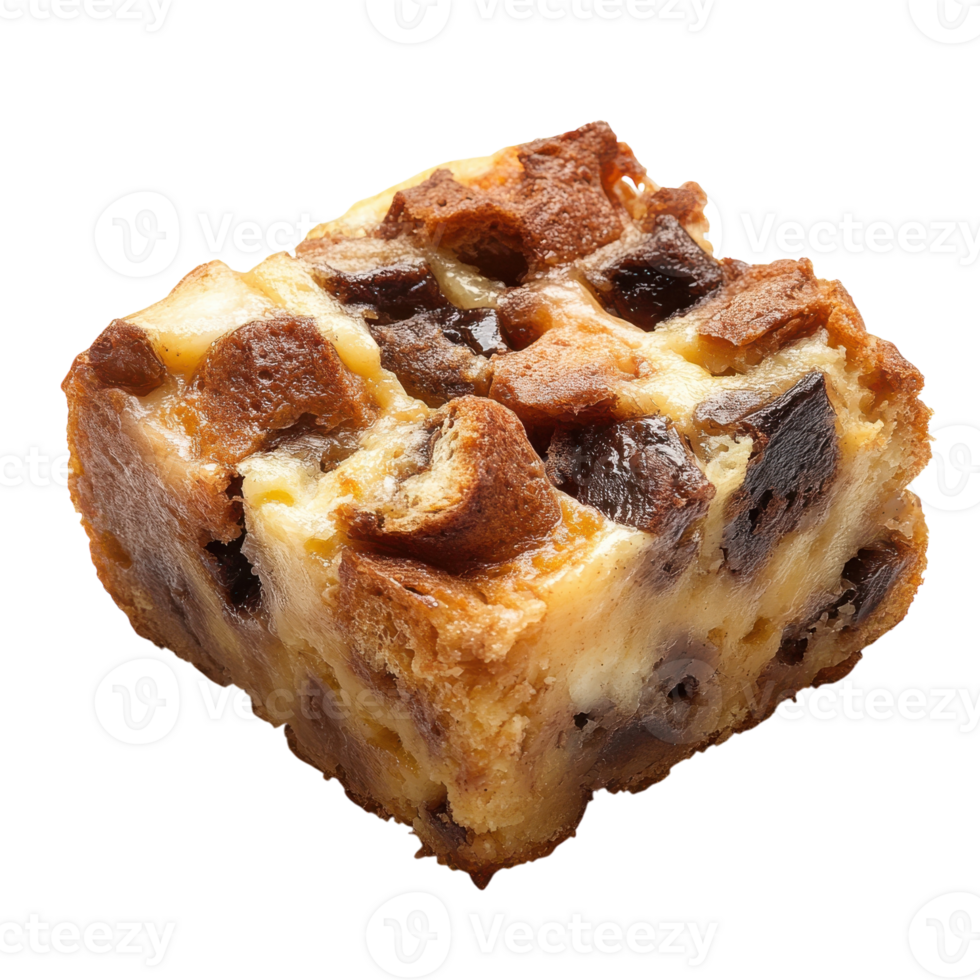Delicious Bread Pudding for Dessert or Breakfast on Transparent Background png