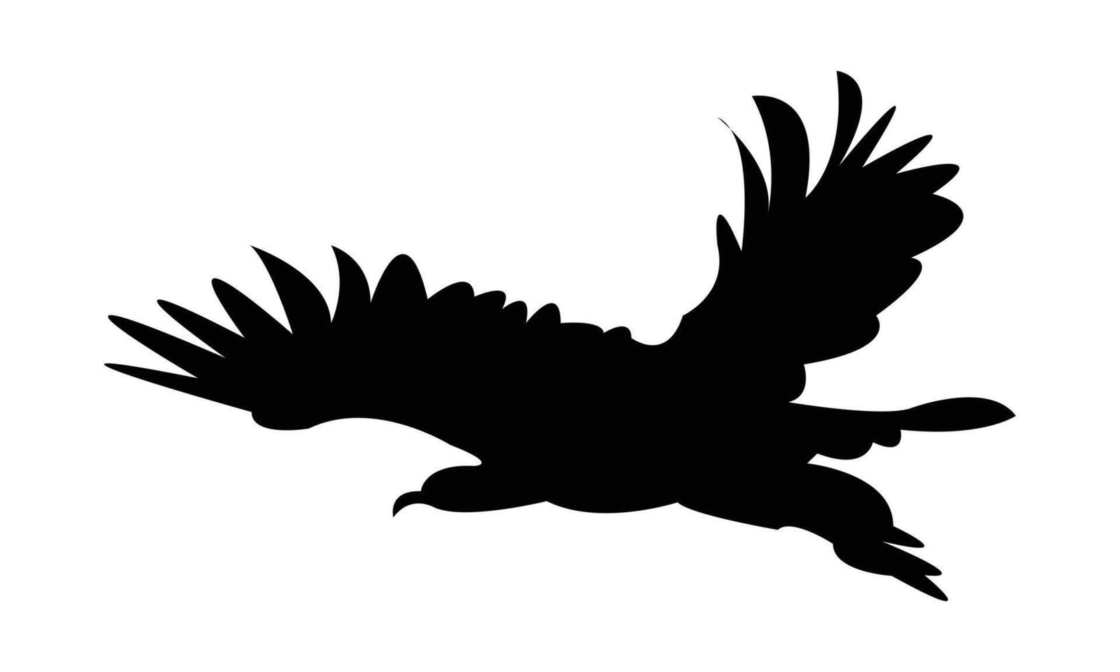 Flying Eagle Bird Black Silhouette Design And Illustration. vector