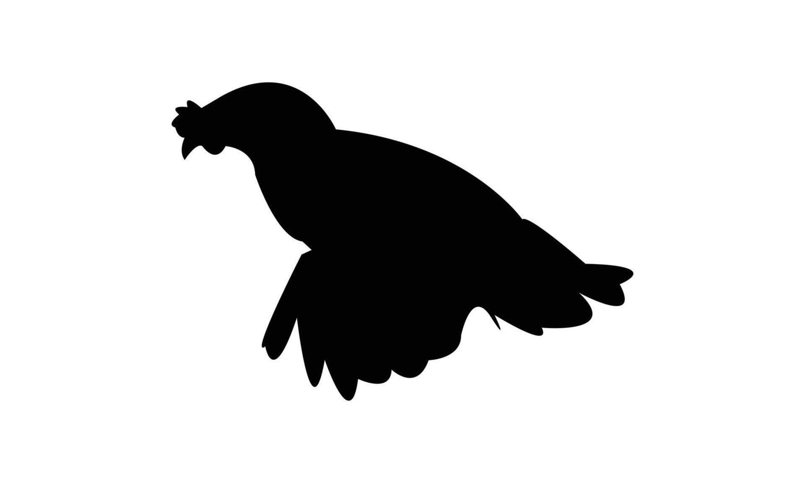 Flying Hen Silhouette Design And Illustration vector