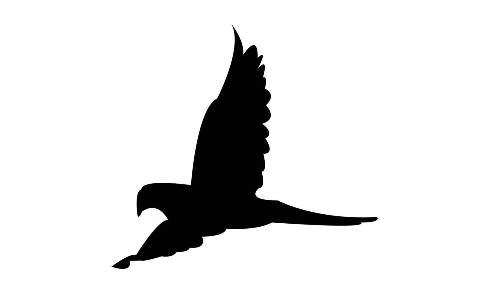 Flying Parrot Black Silhouette Design vector