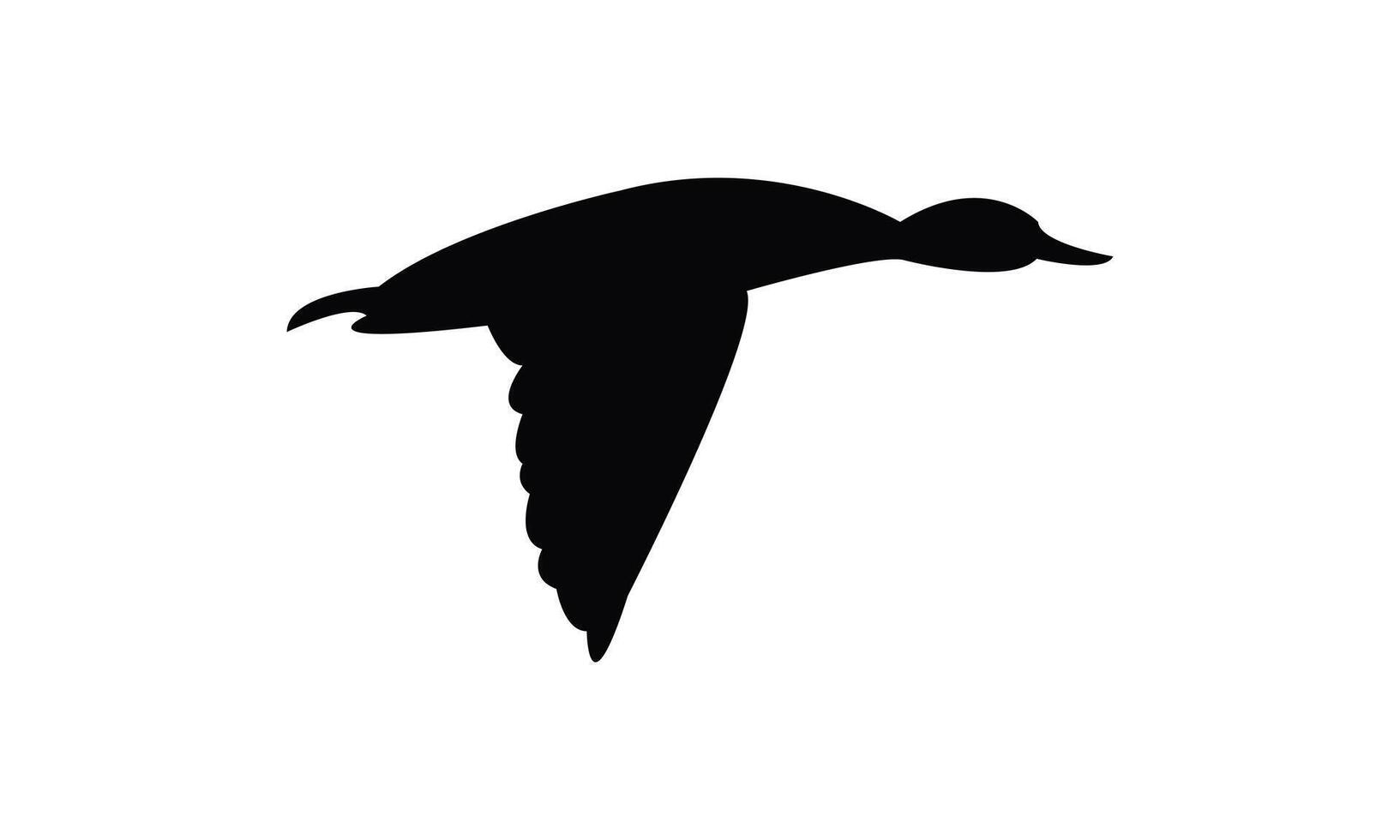 Flying Duck Bird Black Silhouette vector