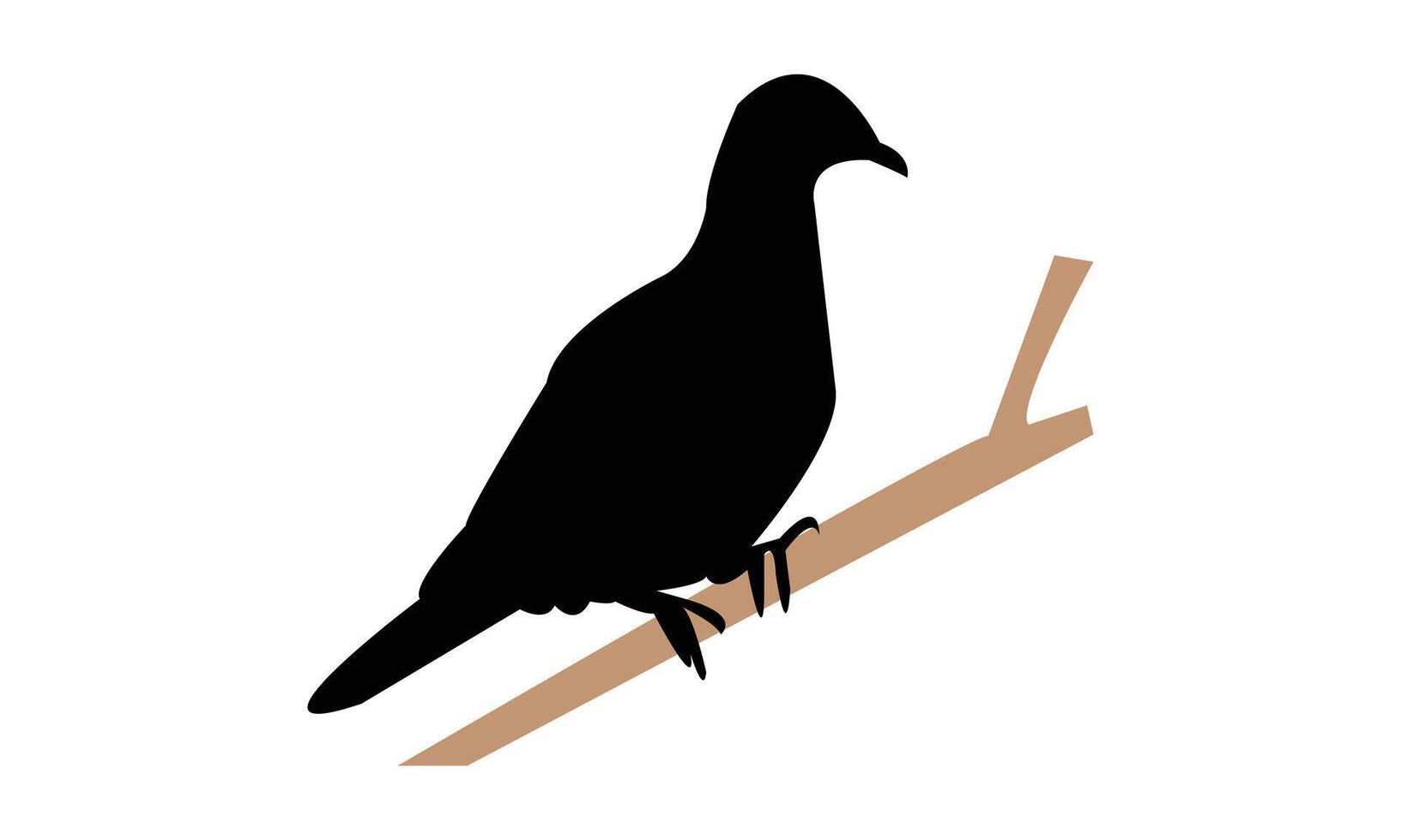 Ring Dove Silhouette Design vector